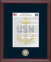 United States Navy Framed Print - The Chief Petty Officer's Creed Frame in Cambridge