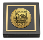 Dartmouth College paperweight - Gold Engraved Medallion Paperweight