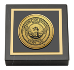 University of Wisconsin-Stout paperweight - Gold Engraved Medallion Paperweight