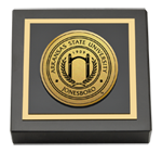 Arkansas State University at Jonesboro paperweight - Gold Engraved Medallion Paperweight