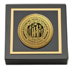 Pittsburg State University paperweight - Gold Engraved Medallion Paperweight