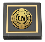 Certified Public Accountant paperweight - Gold Engraved Medallion Paperweight