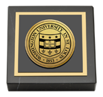 Washington University in St. Louis paperweight - Gold Engraved Medallion Paperweight