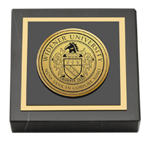 Widener University paperweight - Gold Engraved Medallion Paperweight