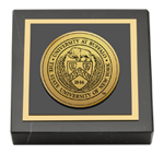 University at Buffalo paperweight - Gold Engraved Medallion Paperweight