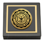 Atlantic Union College paperweight - Gold Engraved Medallion Paperweight