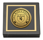 The King's College in New York City paperweight - Gold Engraved Medallion Paperweight