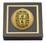 Saint Louis College of Pharmacy paperweight - Gold Engraved Medallion Paperweight