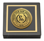 Prairie View A&M University paperweight - Gold Engraved Medallion Paperweight