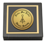 Delta Mu Delta Honor Society paperweight - Gold Engraved Medallion Paperweight