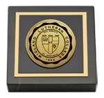 Midland Lutheran College paperweight - Gold Engraved Medallion Paperweight