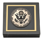 Supreme Court of the United States paperweight - Black Enameled Masterpiece Medallion Paperweight