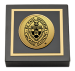 DePaul University paperweight - Gold Engraved Medallion Paperweight