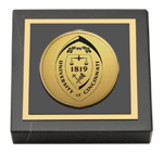 University of Cincinnati paperweight - Gold Engraved Medallion Paperweight