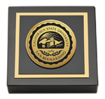 California State University San Bernardino paperweight - Gold Engraved Medallion Paperweight
