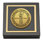 Barnard College paperweight - Gold Engraved Medallion Paperweight