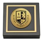 Robert Morris College in Illinois paperweight - Gold Engraved Medallion Paperweight
