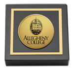 Allegheny College paperweight - Gold Engraved Medallion Paperweight