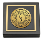 Saint Paul College paperweight - Gold Engraved Paperweight