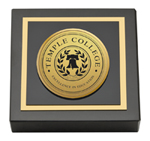 Temple College paperweight - Gold Engraved Medallion Paperweight