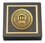South Plains College paperweight - Gold Engraved Medallion Paperweight