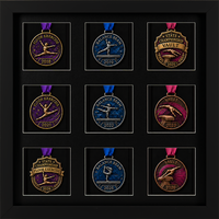 Medal Frames medal frame - Multi-Gymnastics Medals Display Frame in Stealth