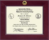 Wytheville Community College diploma frame - Century Gold Engraved Diploma Frame in Cordova