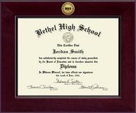 Bethel High School in Connecticut diploma frame - Century Gold Engraved Diploma Frame in Cordova