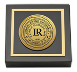 Lenoir-Rhyne University paperweight - Gold Engraved Medallion Paperweight