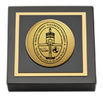 Mount Vernon Nazarene University paperweight - Gold Engraved Medallion Paperweight