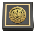 Southwestern Assemblies of God University paperweight - Gold Engraved Medallion Paperweight