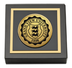 Grand View University paperweight - Gold Engraved Medallion Paperweight