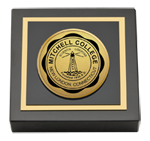 Mitchell College paperweight - Gold Engraved Medallion Paperweight