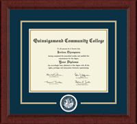Quinsigamond Community College diploma frame - Lasting Memories Circle Logo Diploma Frame in Sierra