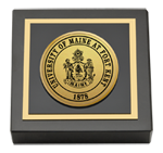 University of Maine Fort Kent paperweight - Gold Engraved Medallion Paperweight