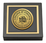 State University of New York - College at Oneonta paperweight - Gold Engraved Medallion Paperweight