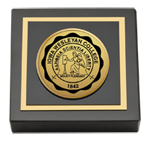 Iowa Wesleyan College paperweight - Gold Engraved Medallion Paperweight