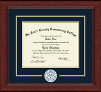 St. Clair County Community College diploma frame - Lasting Memories Circle Logo Diploma Frame in Sierra