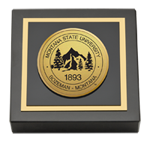 Montana State University Bozeman paperweight - Gold Engraved Medallion Paperweight