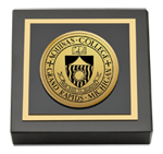 Aquinas College in Michigan paperweight - Gold Engraved Medallion Paperweight