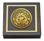 Westminster College in Missouri paperweight - Gold Engraved Paperweight