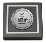 Kaplan College paperweight - Silver Engraved Medallion Paperweight