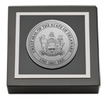 State of Delaware paperweight - Silver Engraved Medallion Paperweight