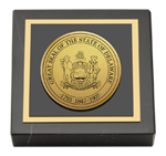 State of Delaware paperweight - Gold Engraved Medallion Paperweight
