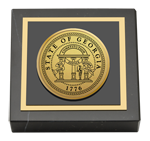 State of Georgia paperweight - Gold Engraved Medallion Paperweight