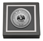 State of Louisiana paperweight - Silver Engraved Medallion Paperweight