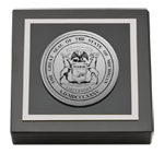 State of Michigan paperweight - Silver Engraved Medallion Paperweight