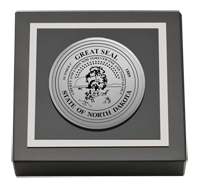 State of North Dakota paperweight - Silver Engraved Medallion Paperweight