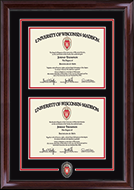 University of Wisconsin Madison diploma frame - Spirit Shield Medallion Double Diploma Frame in Encore
