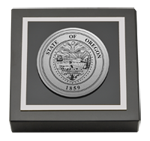 State of Oregon paperweight - Silver Engraved Medallion Paperweight